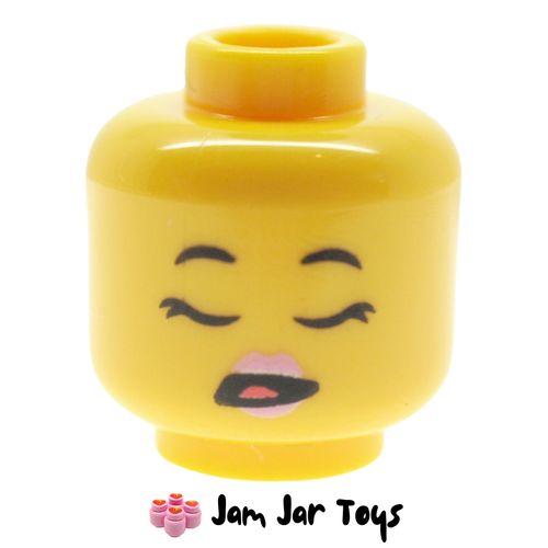 LEGO Nova Head, Bright Pink Lips, Closed Eyes, Open Mouth Sleeping.