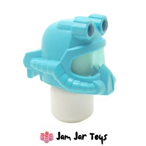 LEGO® Medium Azure Helmet, Trans Blue Visor, Headlamps. VH18