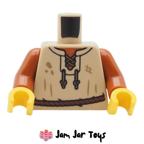 LEGO Tan Tunic Torso, Reddish Brown Rope Belt,