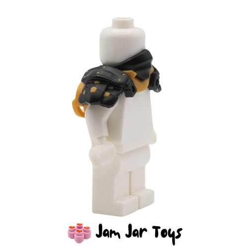 LEGO Black Shoulder Armour, Bandana, Gold Rivets, Katana Scabbard