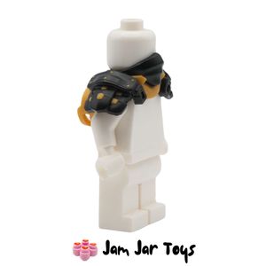 LEGO® Black Shoulder Armour, Bandana, Gold Rivets, Katana Scabbard. A386