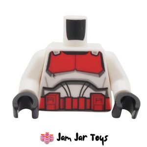 LEGO® Coruscant Guard Clone Trooper Torso, Armoured with Red Markings. TO256