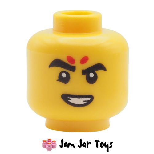 LEGO Nezha Yellow Head, Forehead Dots, Grin