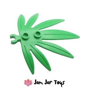 LEGO Bright Green Finger Leaves 6 x 5 Swordleaf with Clip.
