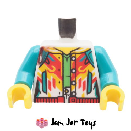 LEGO Jacket Torso, Red/Orange/Turquoise Shapes, Dragon/Monkey
