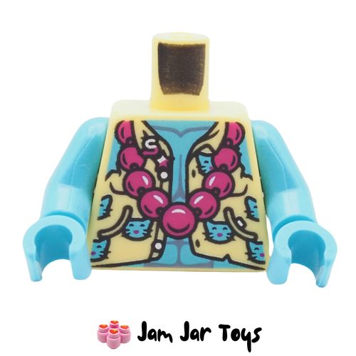 LEGO Light Yellow Jacket Torso, Beaded Necklace, Cats.
