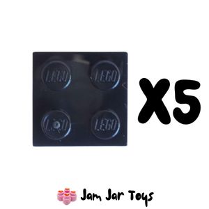 LEGO® Five Black 2 x 2 Tiles. ST54