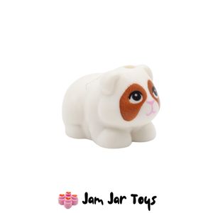 LEGO® Small White Guinea Pig, Dark Orange Face, Pink Nose. P201