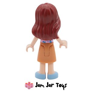 LEGO Friends Paisley Minifigure, Tank Top, Mid-Length Skirt, Blue Shoes Rear View
