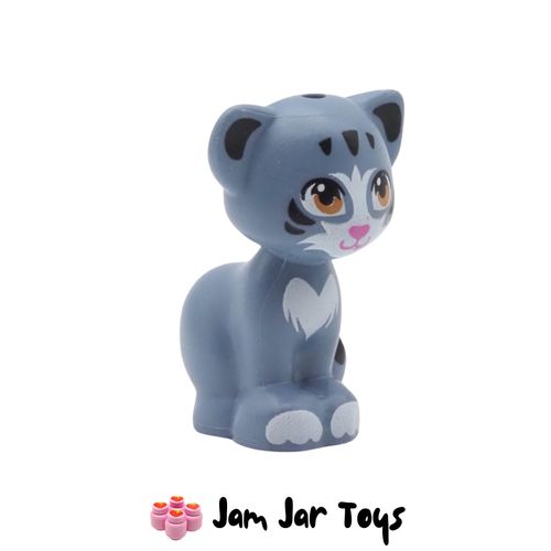LEGO Chico, Sand Blue Cat, Sitting, Black / White Patches.