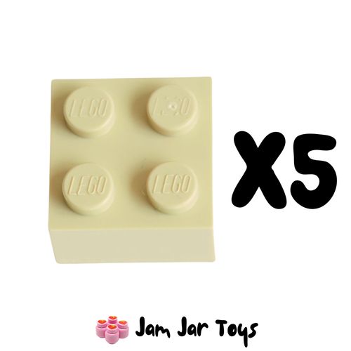 LEGO Five Tan Bricks 2 x 2. BK11