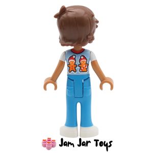 LEGO Friends Leo in Bright Light Blue Shirt with Gingerbread Men Rear View