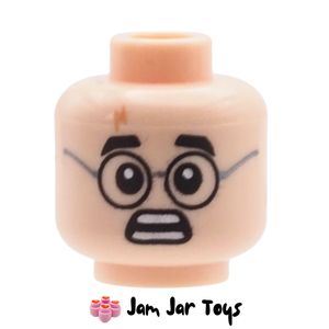 LEGO Light Nougat Harry Potter Head, Glasses, Lightning Scar, Scared