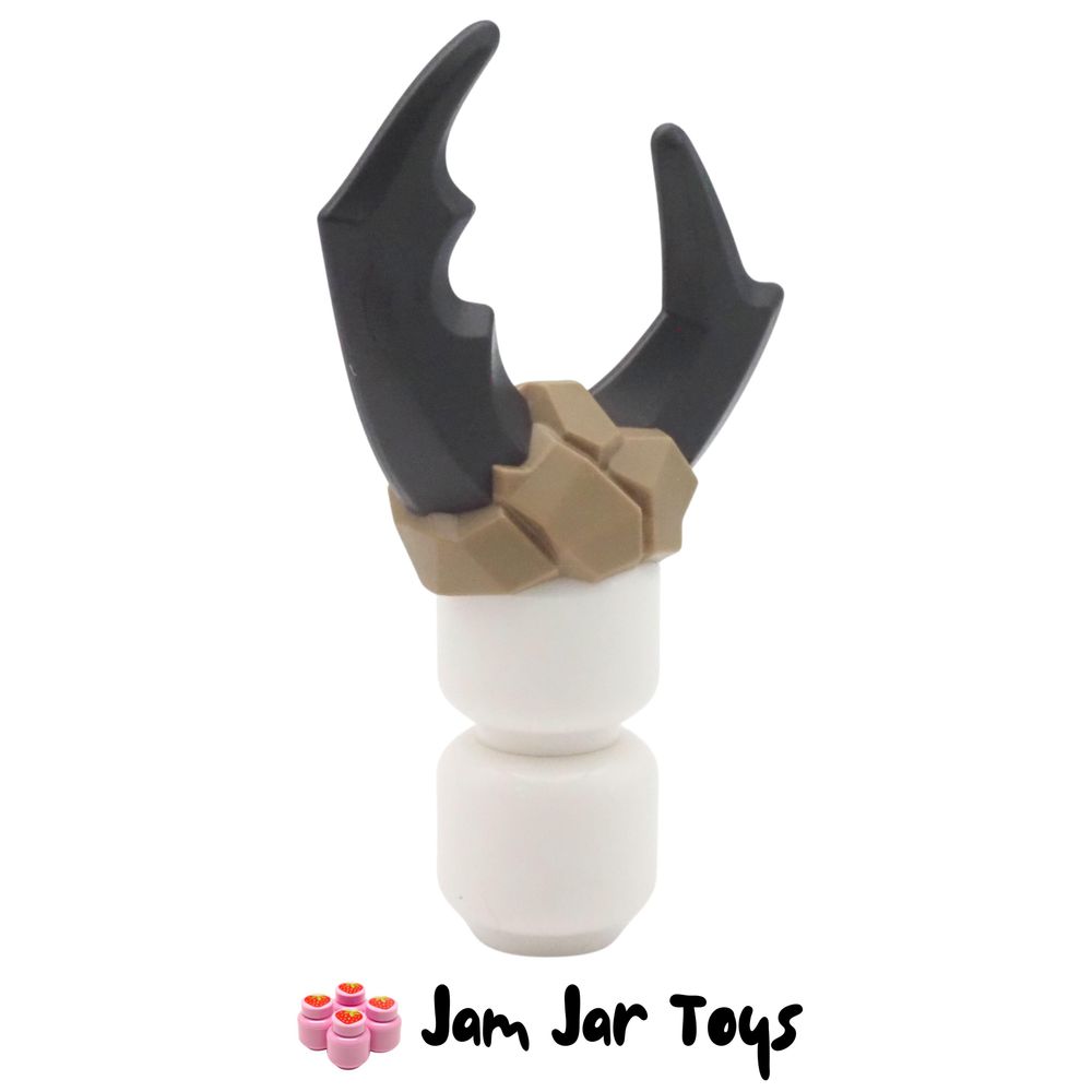 LEGO Dark Tan Headgear Pearl Titanium Beetle Claws