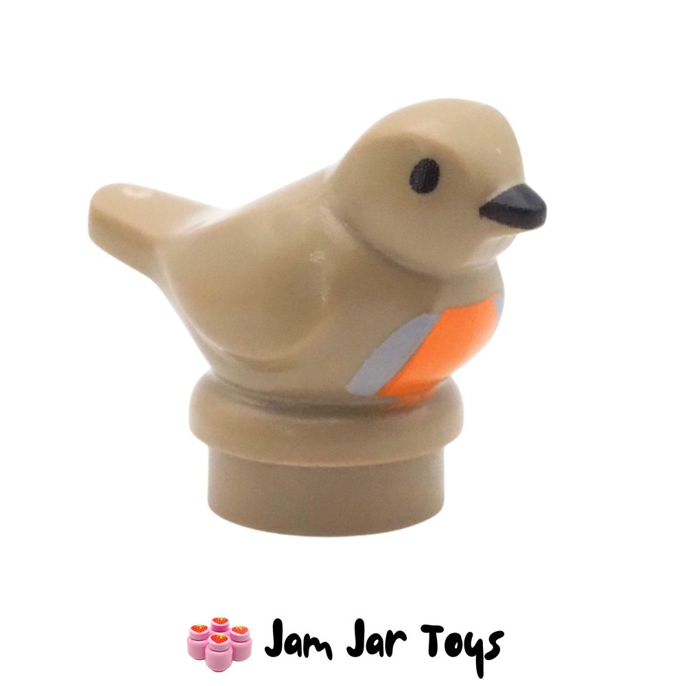 LEGO Dark Tan Small Bird Sand Blue/Coral Robin Chest
