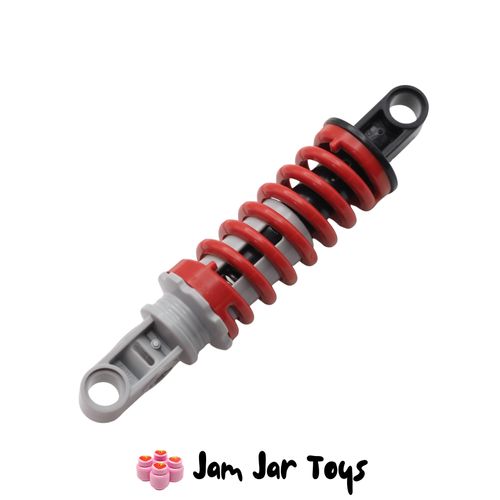 LEGO Light Bluish Grey Technic Shock Absorber 9L, Red Spring