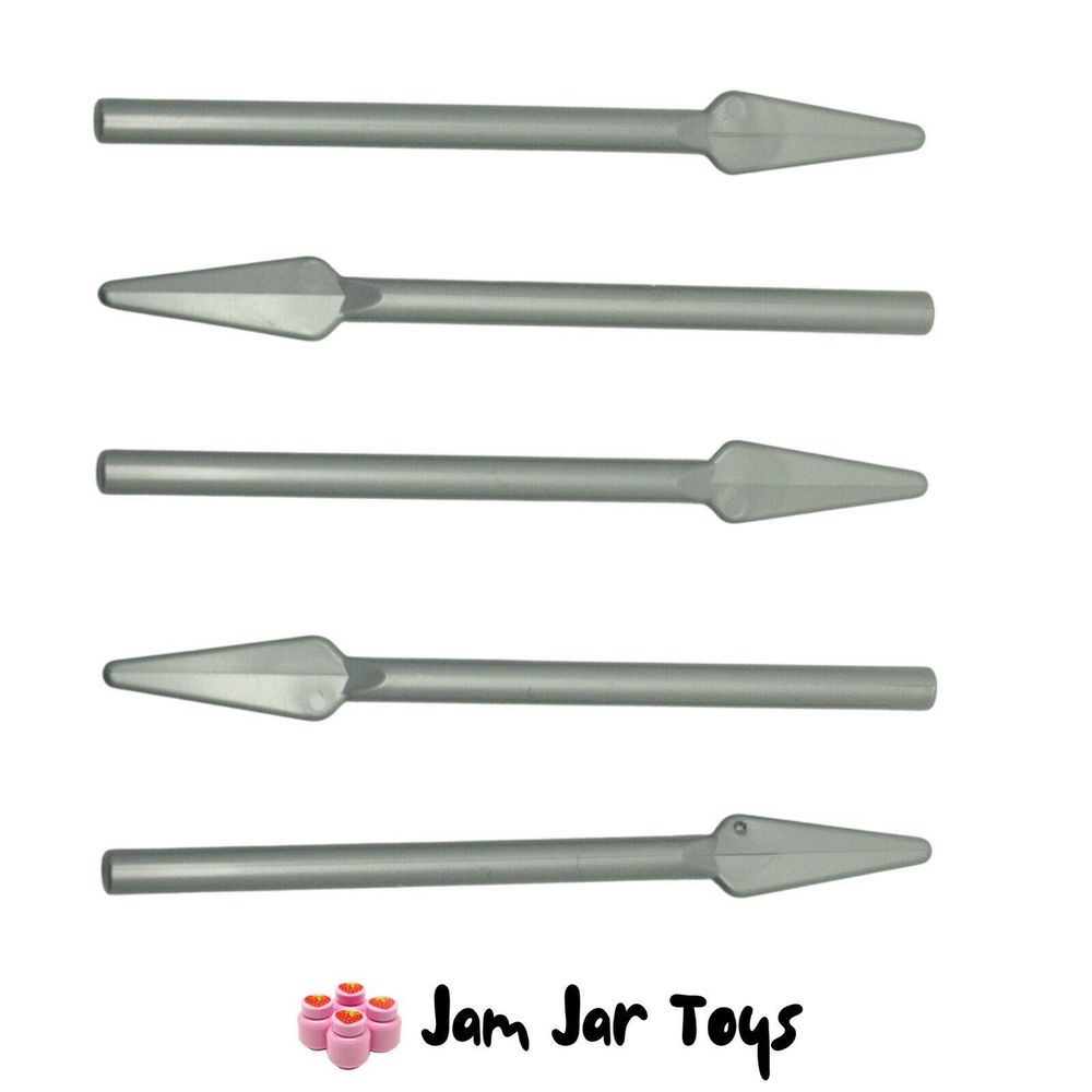 LEGO Knight Pike Spear Weapon Round End Flat Silver x 5