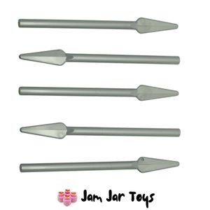 LEGO® Flat Silver Pike Spears x5 – Minifigure Weapons for Knights, Castle, Armies & MOCs – W32