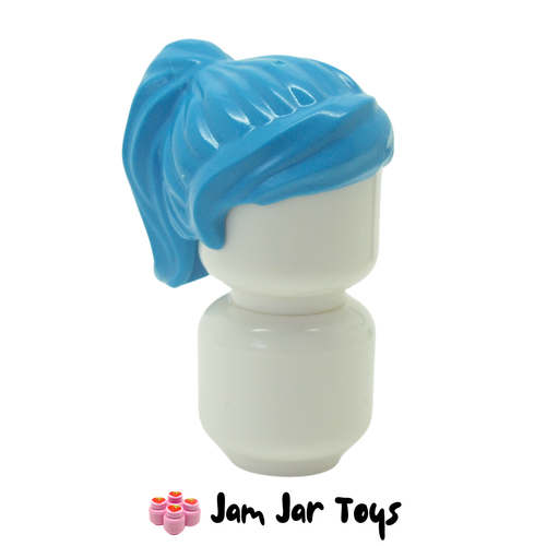 LEGO Dark Azure Hair Ponytail and Swept Fringe