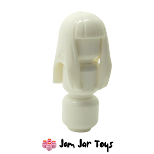 LEGO® Harumi White Long Hair Straight with Bangs Hard Plastic. H175