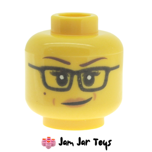 LEGO® Rose Davids Head Glasses, Peach Lips, Stern Smile / Scared Dual Sided FH122