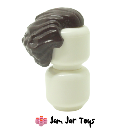LEGO Dark Brown Minifigure Hair Swept Back, Widow's Peak
