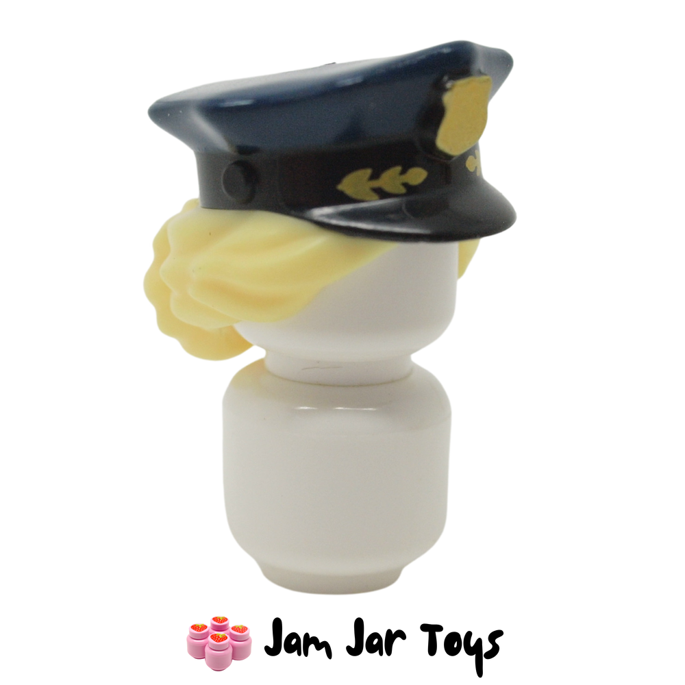 LEGO Dark Blue Police Hat with Yellow Hair