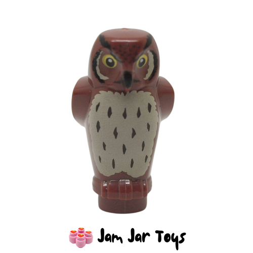 LEGO Reddish Brown Owl Tan Chest Large Yellow Eyes