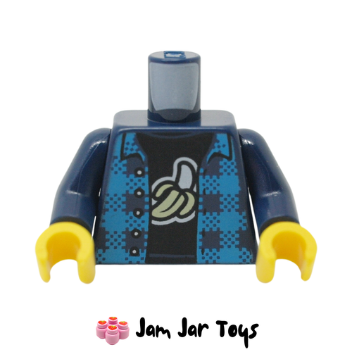 LEGO Dark Blue Plaid Shirt, with Peeled Banana