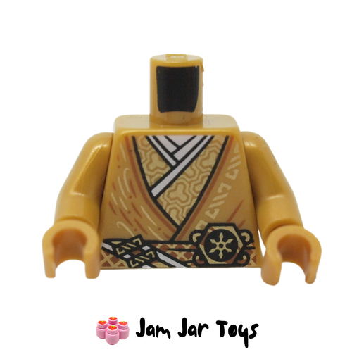 LEGO Torso Pearl Gold Robes with Belt Print