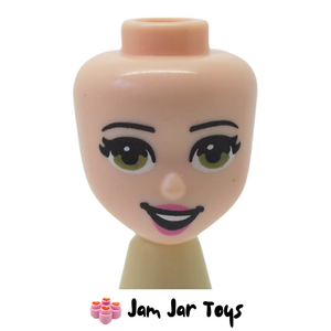 LEGO® Friends Stella / Harper Minidoll Head; Light Nougat Head, Olive Green Eyes, Open Mouth MDH11