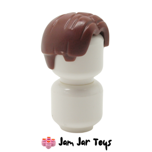 LEGO® Dwight Schrute Bowl Cut Hair; Parted in Centre - Reddish Brown H244