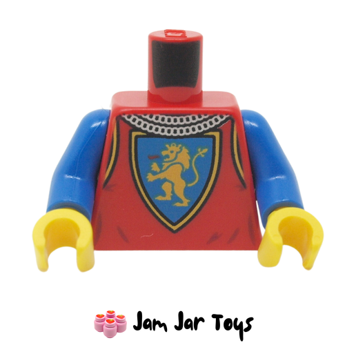 LEGO Red Armour, Gold Lion on Blue Field Crest, Chainmail
