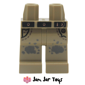 LEGO® Dark Tan Legs with Pockets, Black Belt, Stains L125