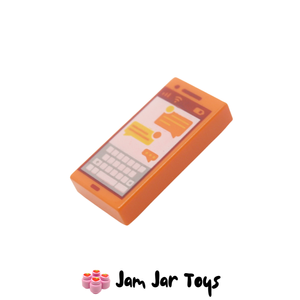 LEGO® Orange Smartphone With Keyboard, Texting, Tile 1 x 2 PT1