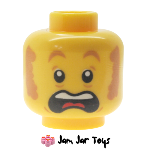 LEGO Clemmons Head, Nougat Sideburns, Concerned / Open Mouth