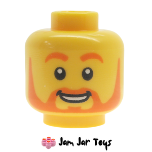 LEGO® Minifig Head, Orange Eyebrows and Beard, Smile / Big Smile FH227