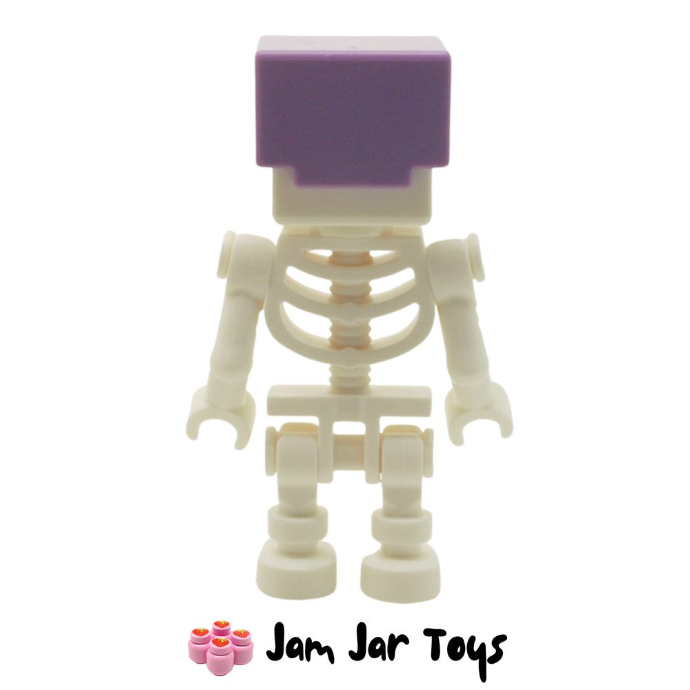 LEGO Skeleton Minecraft Mini Figure Medium Lavender Helmet MIN065 rear View