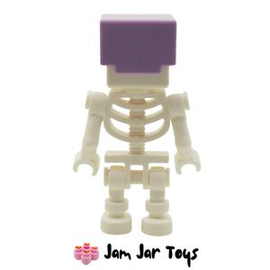 LEGO Skeleton Minecraft Mini Figure Medium Lavender Helmet MIN065 rear View