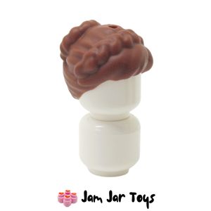 LEGO® Queen Iduna Hair Braids Pulled Back to Bun with Holes on Top and Back - Reddish Brown FPH71