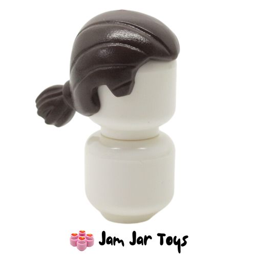 LEGO Dark Brown Hair Straight Cut, Short Ponytail
