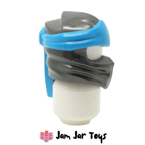 LEGO Pearl Titanium Wrap, Long Back Knot, Dark Azure Band.