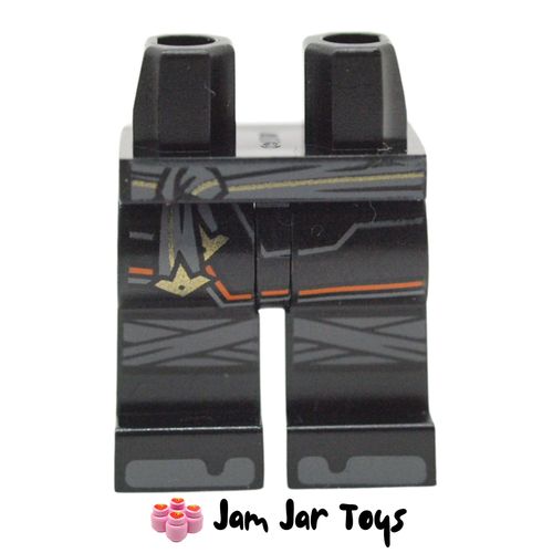 LEGO Black Legs with Dark Bluish Grey Belt, Knee Caps.