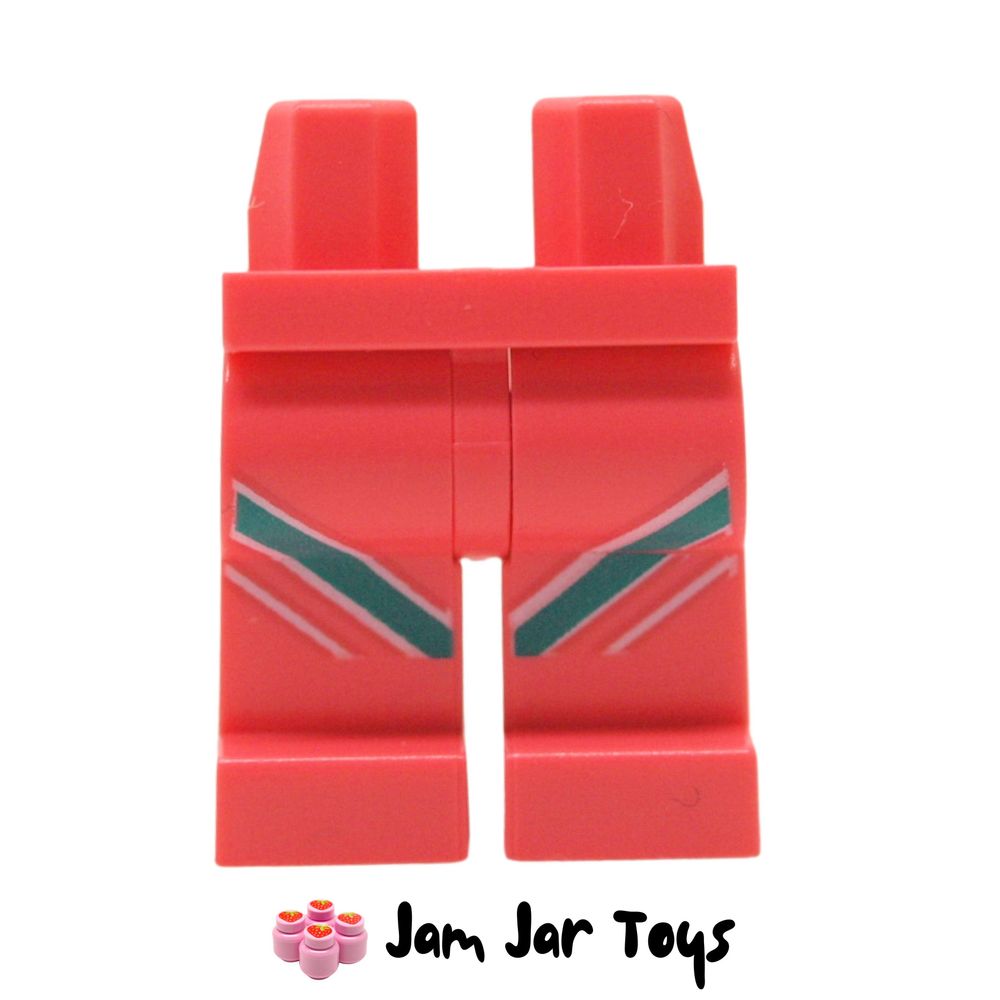 LEGO Coral Legs with White/Dark Turquoise Stripes
