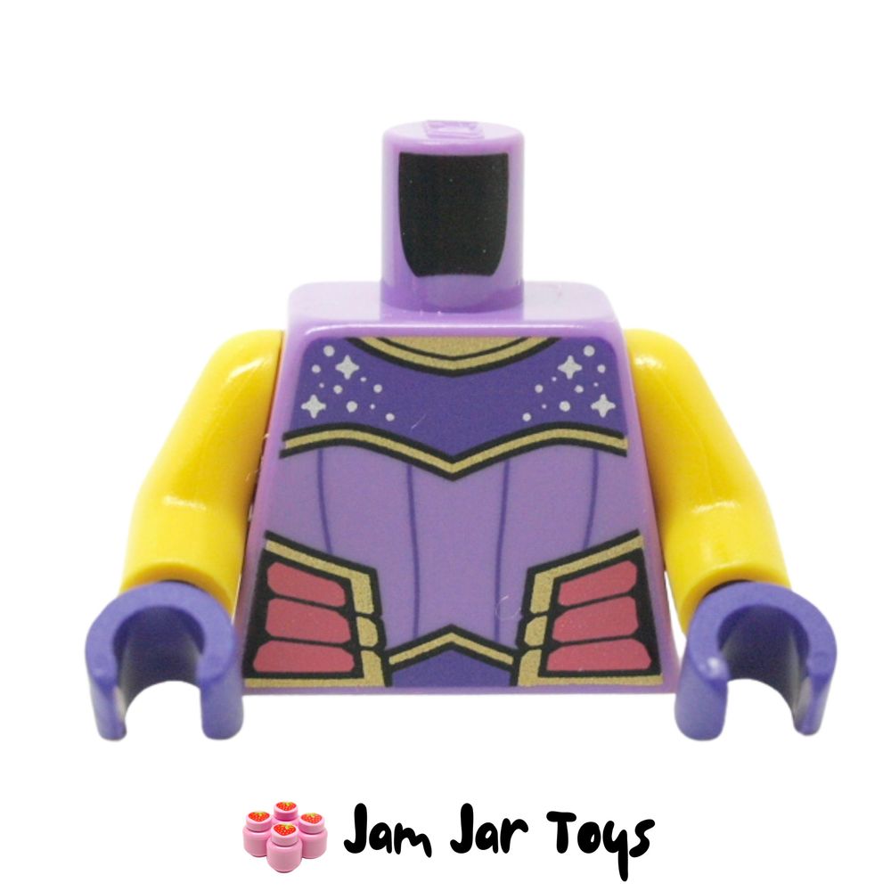 LEGO Medium Lavender Vest, Coral Side Panels, Dark Purple Shoulder Panels