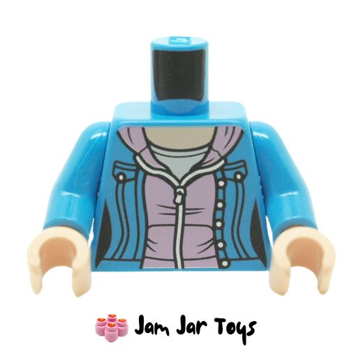 LEGO Dark Azure Jacket, White Shirt, Bright Pink Hoodie.