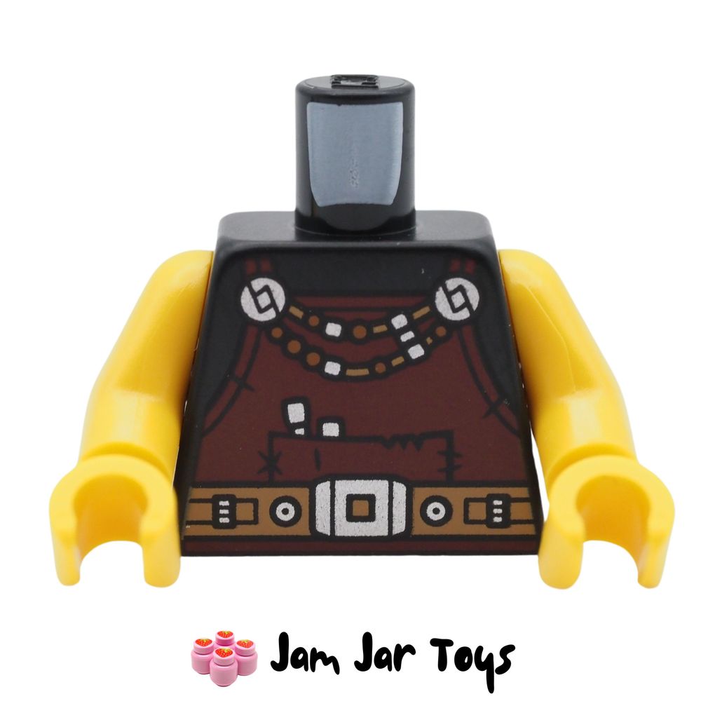LEGO Black Viking Torso, Dark Red Apron, Necklace, Belt.