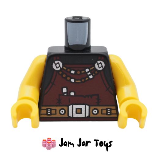 LEGO Black Viking Torso, Dark Red Apron, Necklace, Belt.