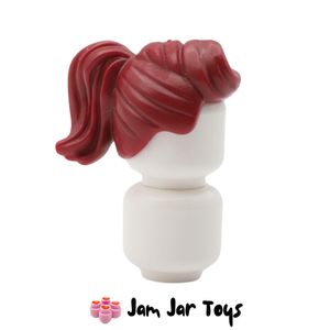 LEGO® Dark Red Hair With Ponytail and Fringe. FPH140