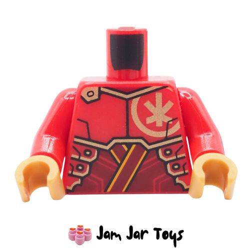 LEGO Red Tunic Torso, Gold Symbol and Armour, Kai logo on back